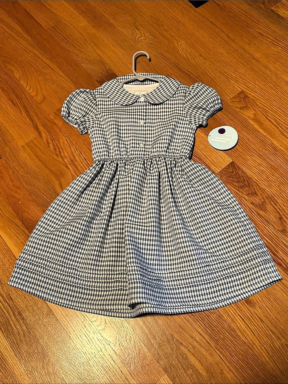 Little English Gingham Peter Pan Collar Dress Size 6 NWT